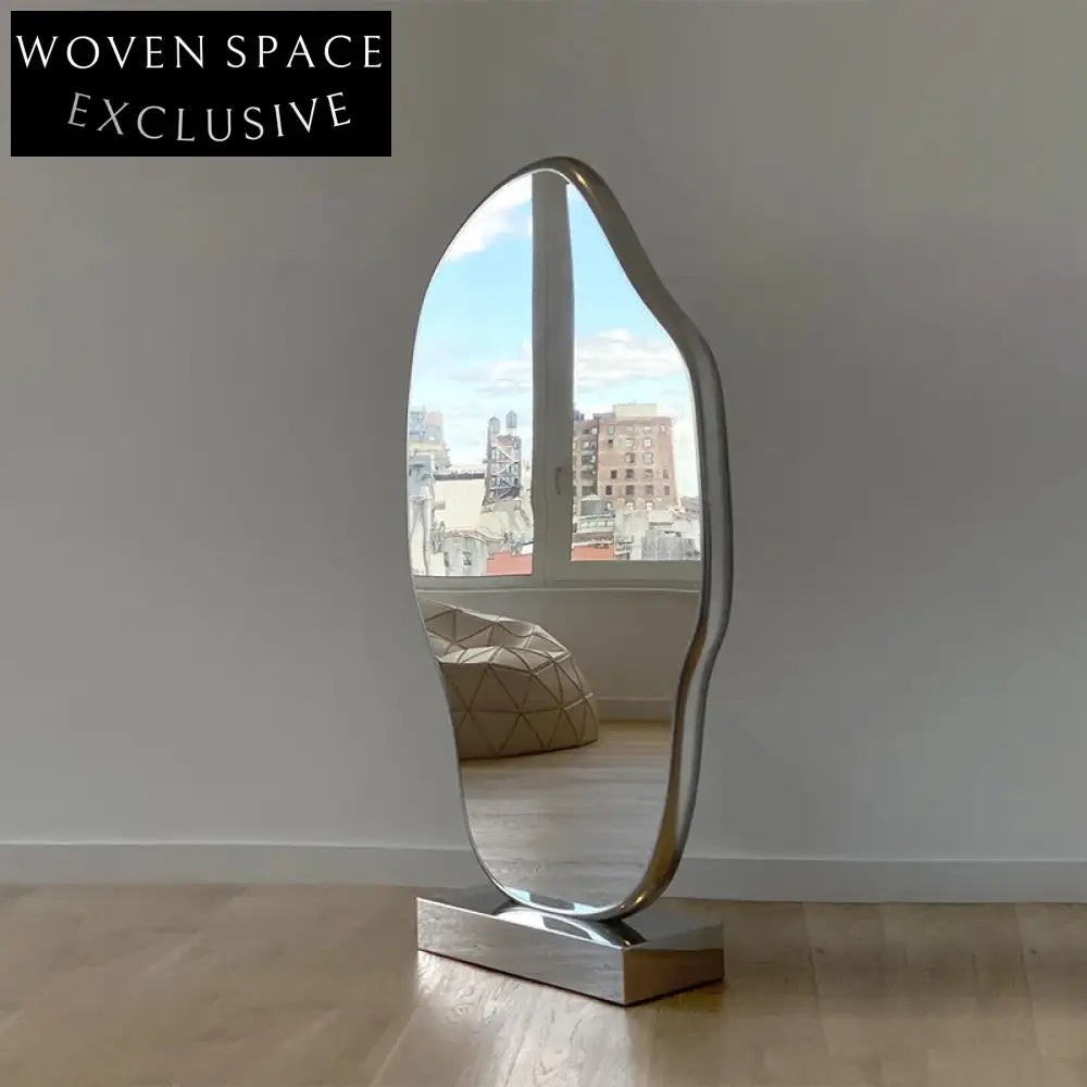 Elegant Gold Metal Full-Length Floor Mirror for Home & Salon Decor