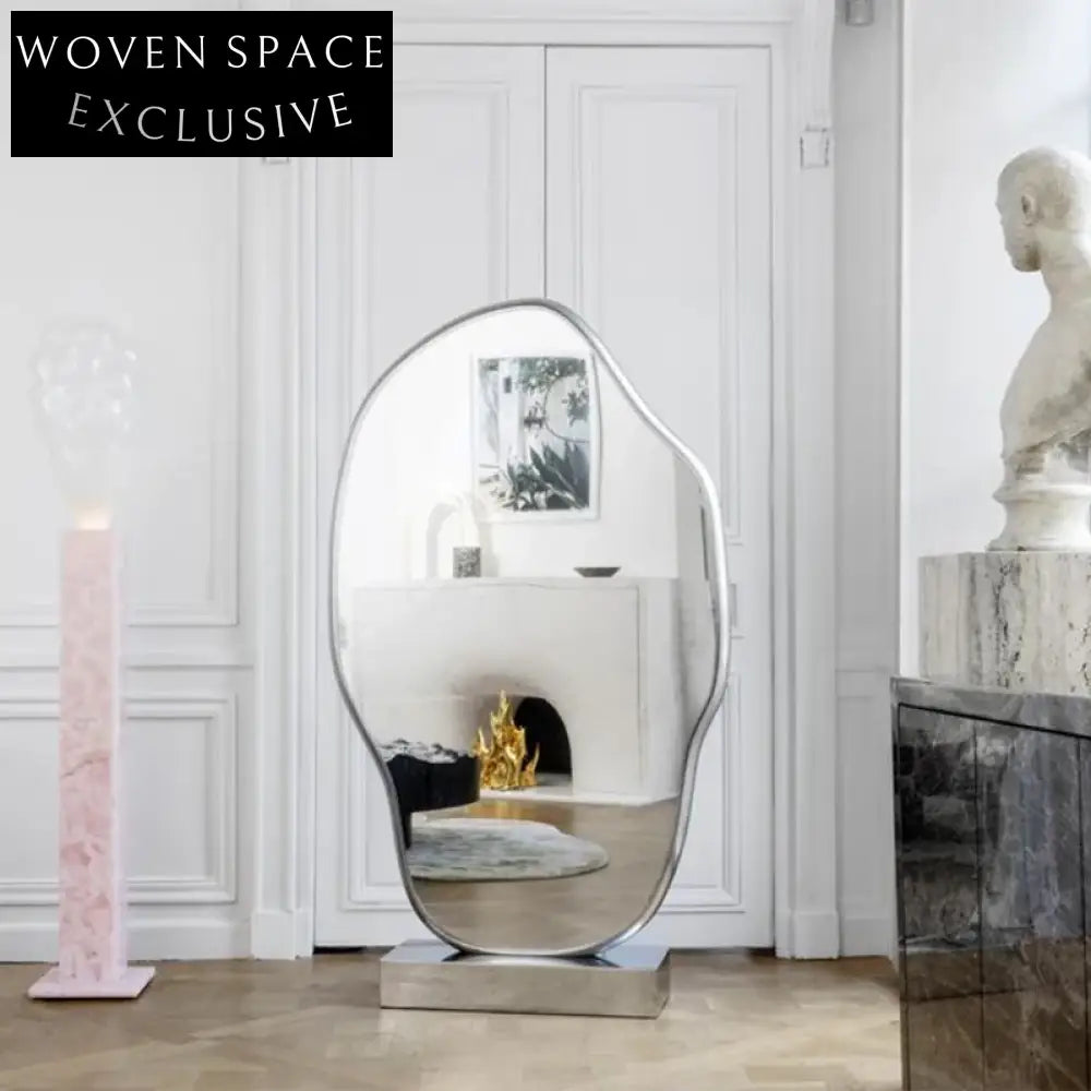 Elegant Gold Metal Full-Length Floor Mirror for Home & Salon Decor