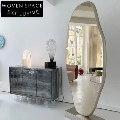 Elegant Gold Metal Full-Length Floor Mirror for Home & Salon Decor