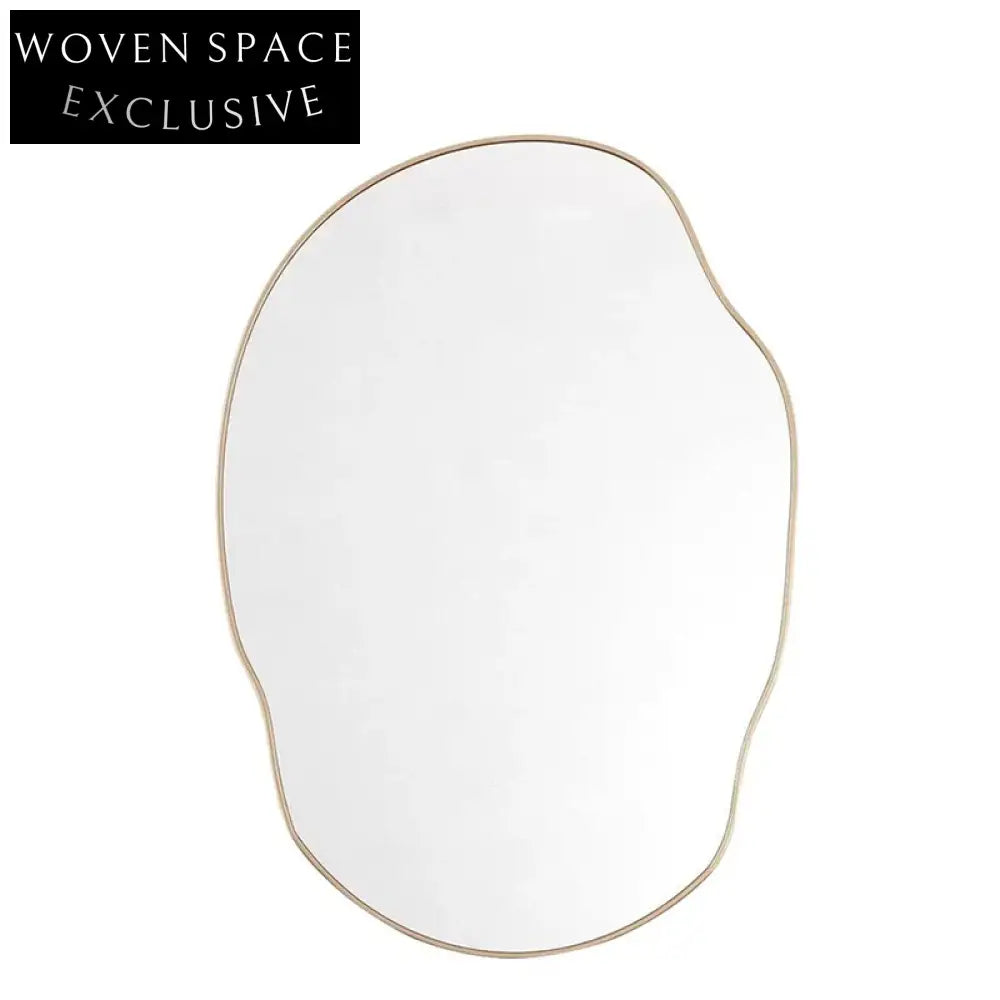 Elegant Gold Metal Irregular Wall Mirror for Modern Home Decor and Salon Art