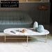 Elegant Gold Metal Oval Marble Top Modern Living Room Center Coffee Table