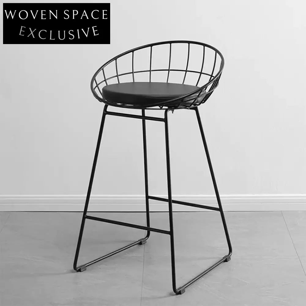 Elegant Gold Stainless Steel Bertoia Wire Frame Cushioned Bar Stool