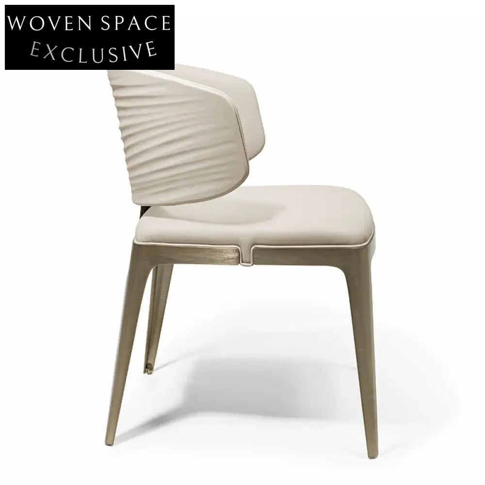 Elegant Gold Stainless Steel Frame Leather Upholstered Modern Dining Chair