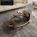 Elegant Gold Stainless Steel Glass Top Modern Living Room Coffee Table