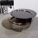 Elegant Gold Stainless Steel Glass Top Modern Living Room Coffee Table
