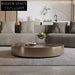 Elegant Gold Stainless Steel Round Accent Coffee Table for Modern Living Room