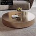 Elegant Gold Stainless Steel Round Accent Coffee Table for Modern Living Room