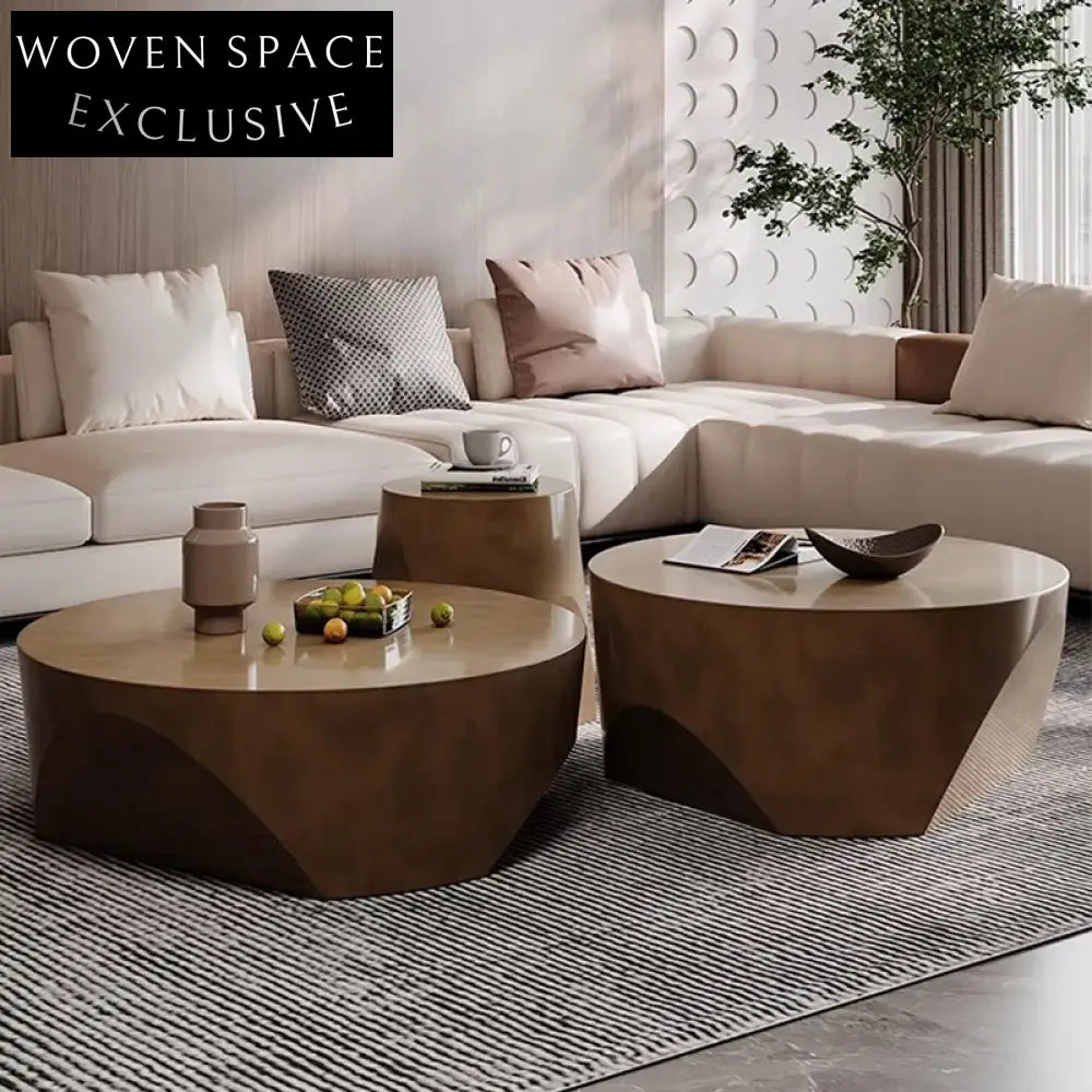 Elegant Gold Stainless Steel Round Luxury Living Room Modern Coffee Table