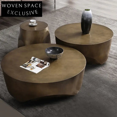 Elegant Gold Stainless Steel Round Luxury Living Room Modern Coffee Table