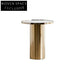 Elegant Gold Stainless Steel Round Mirror Top Coffee Table Set