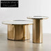 Elegant Gold Stainless Steel Round Mirror Top Coffee Table Set