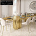 Elegant Gold Stainless Steel Round Rectangle Modern Dining Table