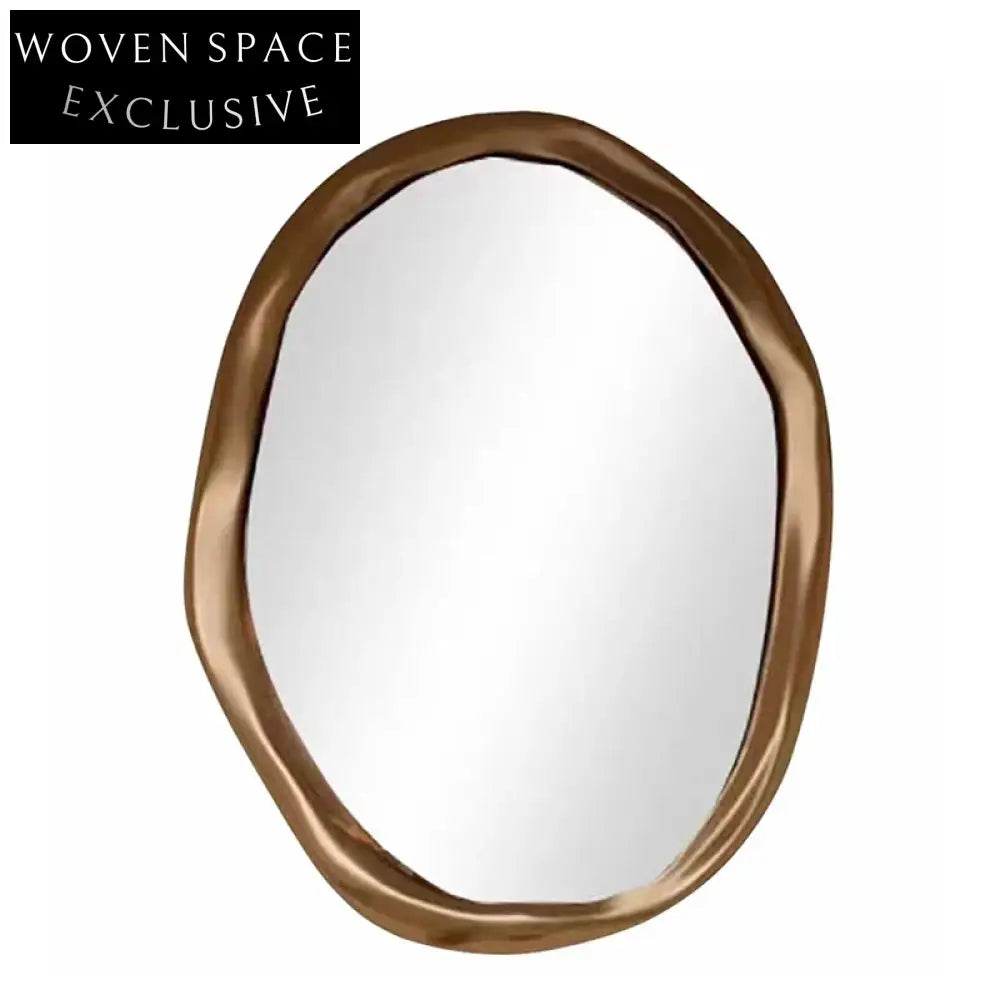 Elegant Gold Stainless Steel Round Wall Mirror for Luxury Living Room Decor
