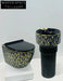 Elegant Golden Ceramic Pedestal Wash Basin, Modern Floor Mounted Bathroom Sink