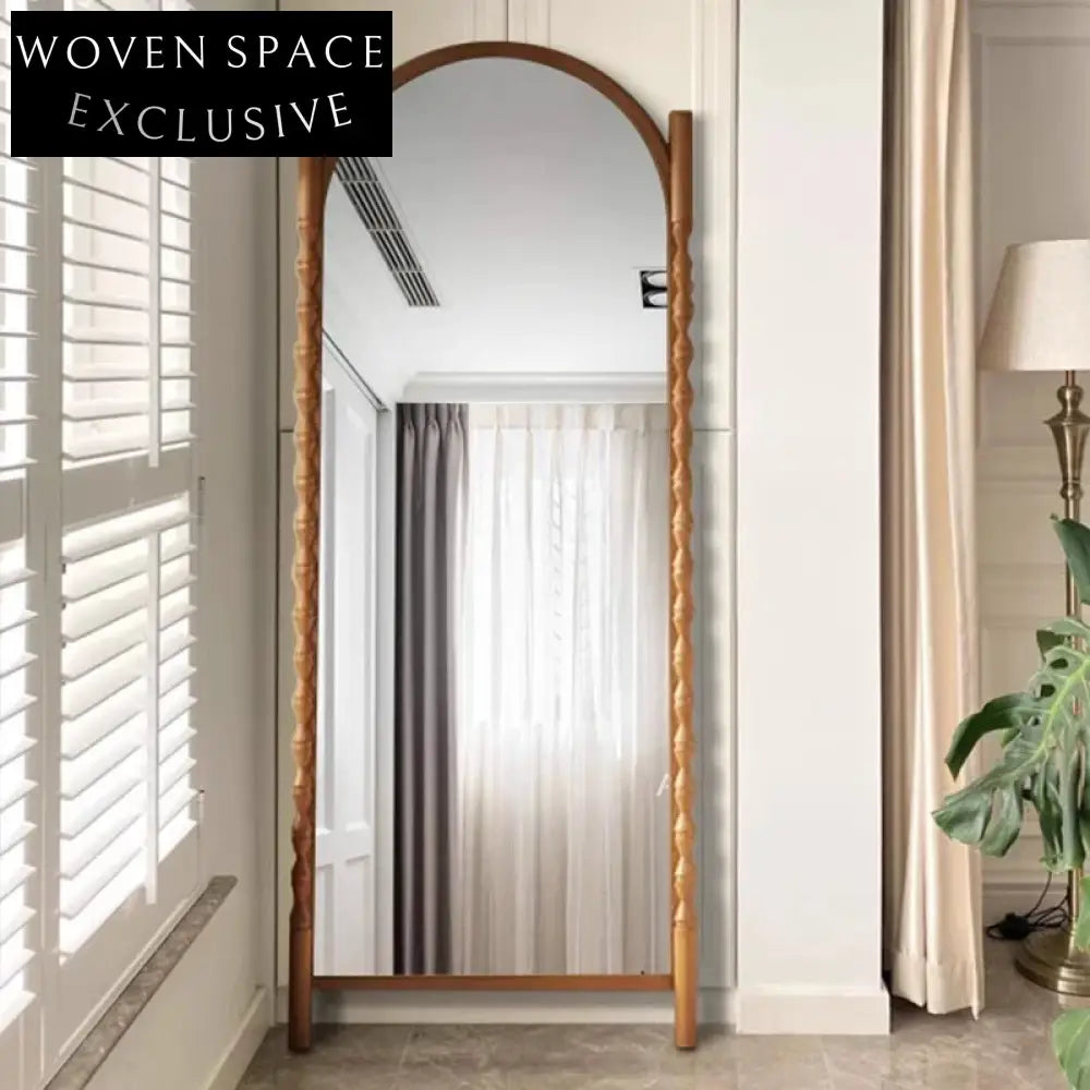 Elegant Golden Frame Full-Length Floor-Standing Dressing Room Mirror