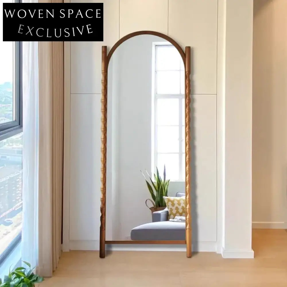 Elegant Golden Frame Full-Length Floor-Standing Dressing Room Mirror