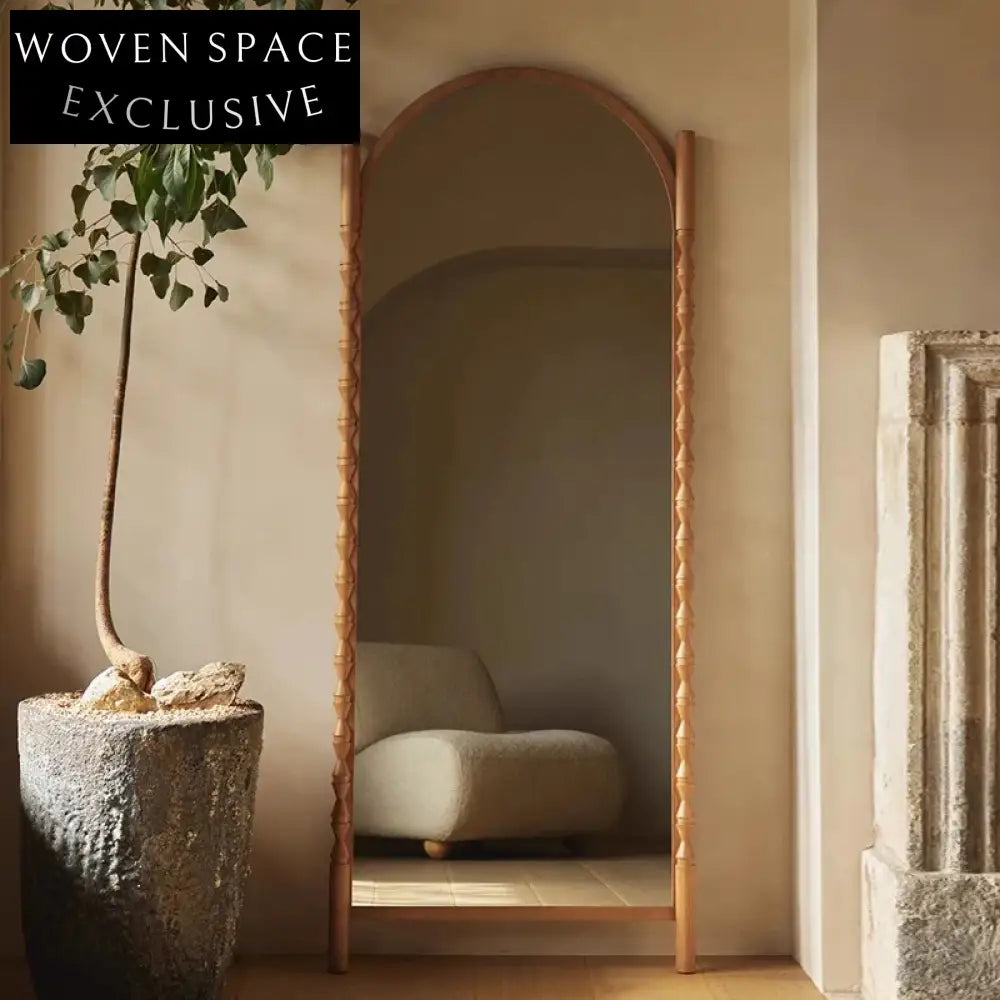 Elegant Golden Frame Full-Length Floor-Standing Dressing Room Mirror