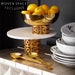 Elegant Golden Marble Decorative Cake Display Stand for Festive Events