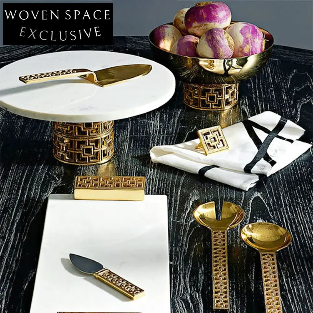 Elegant Golden Marble Decorative Cake Display Stand for Festive Events