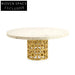 Elegant Golden Marble Decorative Cake Display Stand for Festive Events