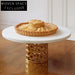 Elegant Golden Marble Decorative Cake Display Stand for Festive Events
