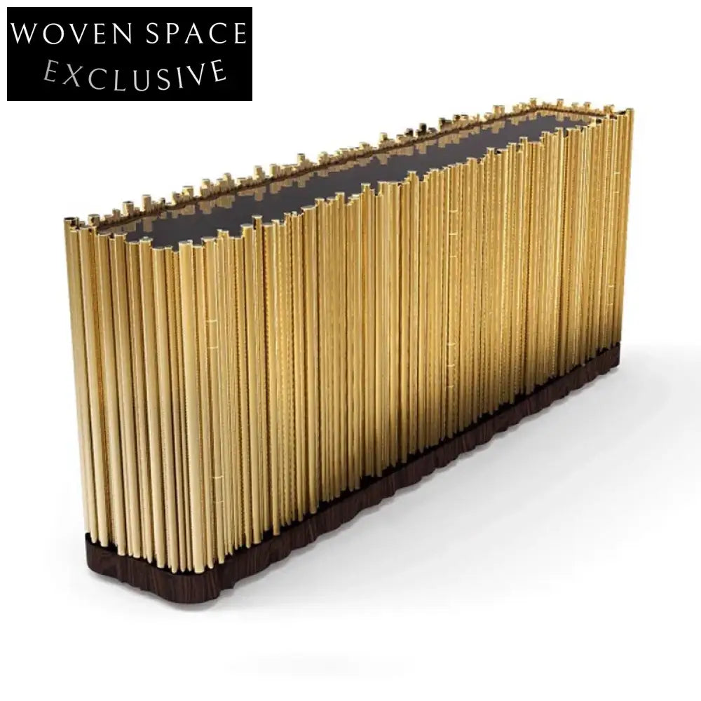 Elegant Golden Metal 4-Door Console for Modern Living Room Sideboard
