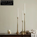 Elegant Golden Metal Home Table Decor Candle Holder Set