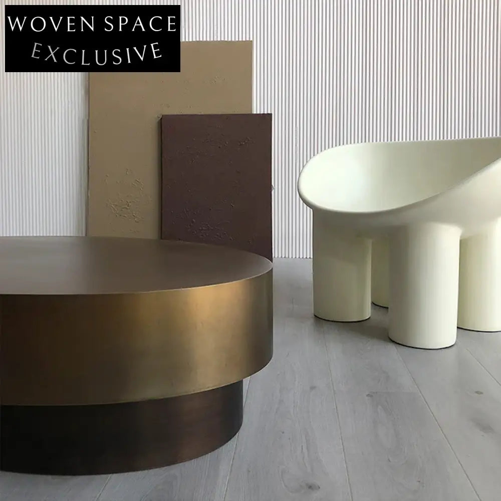 Elegant Golden Stainless Steel Modern Round Square Coffee Side Table
