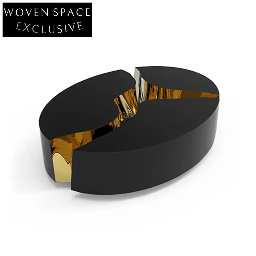 Elegant Golden Wood Modern Luxury Living Room Rectangular Coffee Table