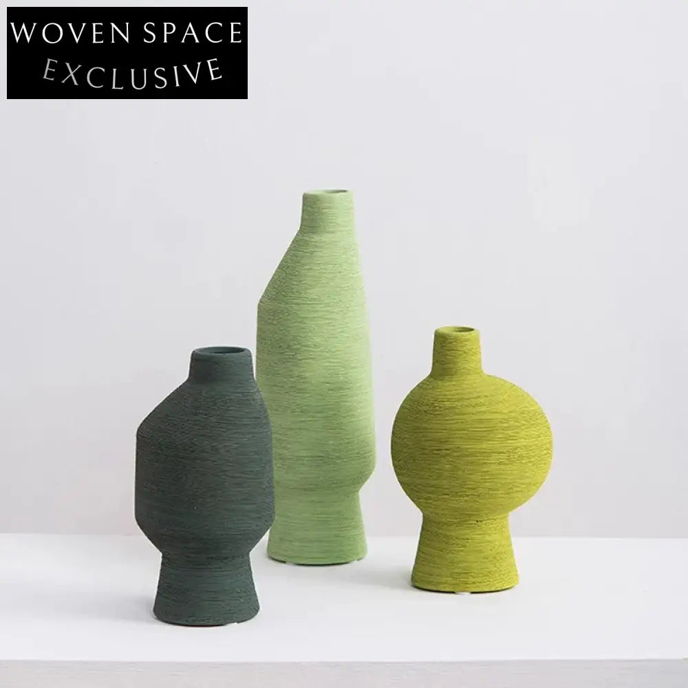 Elegant Gradient Green Ceramic Art Deco Modern Bud Vase