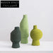 Elegant Gradient Green Ceramic Art Deco Modern Bud Vase