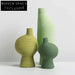 Elegant Gradient Green Ceramic Art Deco Modern Bud Vase