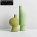 Elegant Gradient Green Ceramic Art Deco Modern Bud Vase