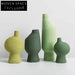 Elegant Gradient Green Ceramic Art Deco Modern Bud Vase