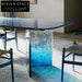 Elegant Gradient Transparent Resin Rectangular Dining Table Set for 6