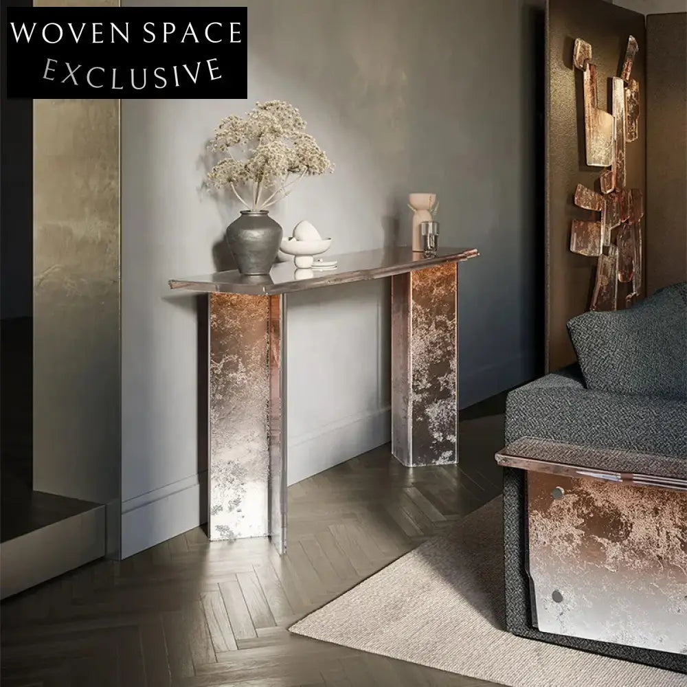 Elegant Gradient Transparent Resin Rectangular Dining Table Set for 6