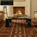 Elegant Green Marble Square Coffee Table for Luxury Living Room Spaces