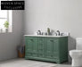 Elegant Green Modern Solid Wood Bathroom Vanity Cabinet with Soft-Close Drawers