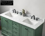 Elegant Green Modern Solid Wood Bathroom Vanity Cabinet with Soft-Close Drawers