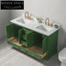 Elegant Green Modern Solid Wood Bathroom Vanity Cabinet with Soft-Close Drawers