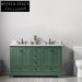 Elegant Green Modern Solid Wood Bathroom Vanity Cabinet with Soft-Close Drawers