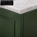 Elegant Green Solid Wood Floor Mounted Bathroom Vanity Cabinet with Marble Top Sink
