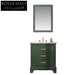Elegant Green Solid Wood Floor Mounted Bathroom Vanity Cabinet with Marble Top Sink