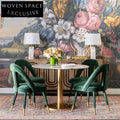 Elegant Green Velvet High Back Dining Chair with Gold Metal Legs