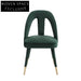 Elegant Green Velvet High Back Dining Chair with Gold Metal Legs