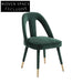 Elegant Green Velvet High Back Dining Chair with Gold Metal Legs