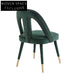 Elegant Green Velvet High Back Dining Chair with Gold Metal Legs