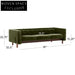 Elegant Mid-Century Modern Green Velvet Sofa - Tufted 81.5 Inch Wood Frame