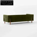 Elegant Mid-Century Modern Green Velvet Sofa - Tufted 81.5 Inch Wood Frame