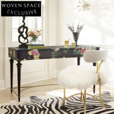 Elegant Hand-Painted Solid Wood French Neoclassical Modern Vanity Dressing Table